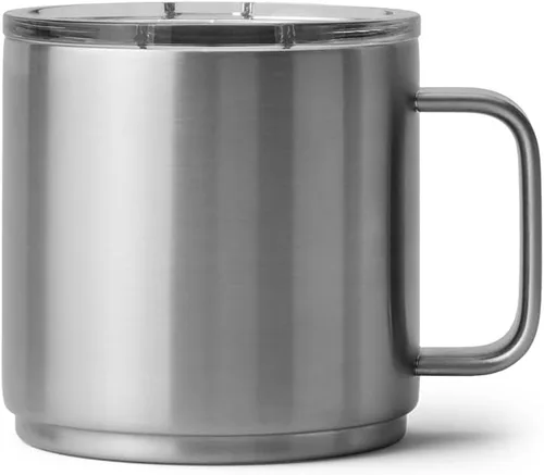 Vista 6 de YETI Rambler - Taza apilable de 14 onzas, aislada al vacío, acero inoxidable con tapa MagSlider, acero inoxidable