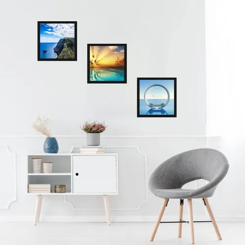 Vista 6 de MENNTHUI Marco de fotos negro de 10 x 10 pulgadas, montaje en mesa y pared, decoración para fotos, pinturas, carteles, obras de arte