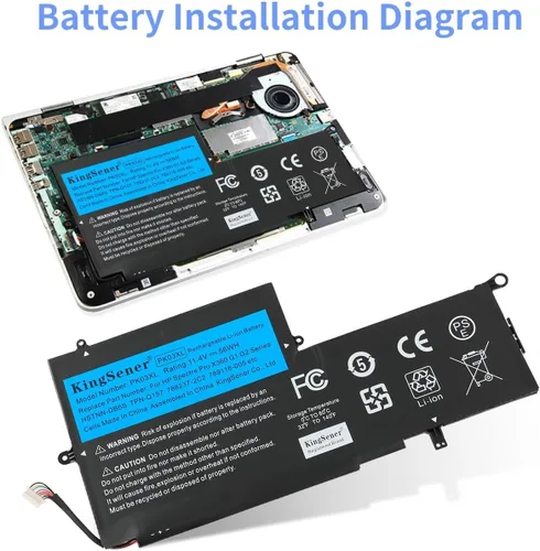 Vista 7 de Batería portátil de 56 Wh para HP Spectre X360 13 - PK03XL 11.4V