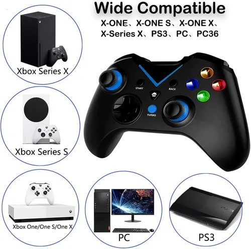 Vista 2 de Control inalámbrico para Xbox One, doble vibración incorporada de 2.4 HZ Gamepad compatible con Xbox OneOne SOne XSeries SSeries XPS3Windows 10
