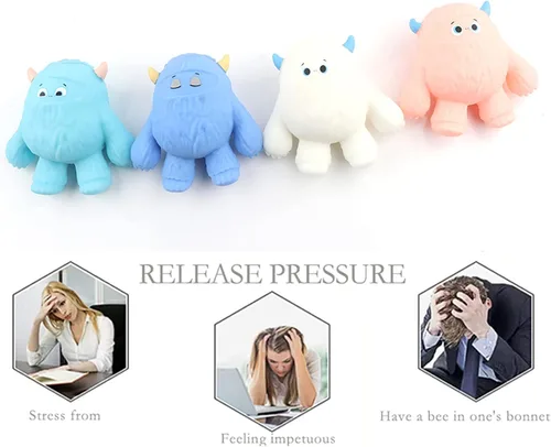 Vista 5 de Divertidas y lindas bolas con forma de monstruo de nieve, perfumadas, juguetes para aliviar el estrés, para niños y adultos, juguetes sensoriales