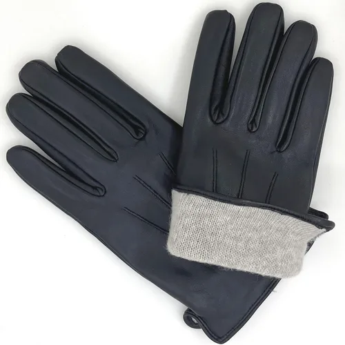 Vista 6 de Zjjseloru Guantes Clod Weather para hombre, piel de cordero con forro de cachemira