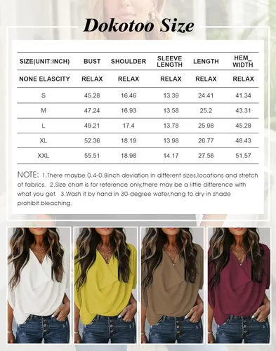 Vista 7 de Dokotoo Blusas y tops de gasa de manga corta para mujer