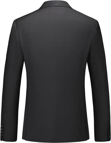 Vista 3 de Trajes de 2 piezas para hombre, ajuste delgado, casual, con un botón, trajes sólidos para hombre, negocios, boda, fiesta, chaqueta, blazer