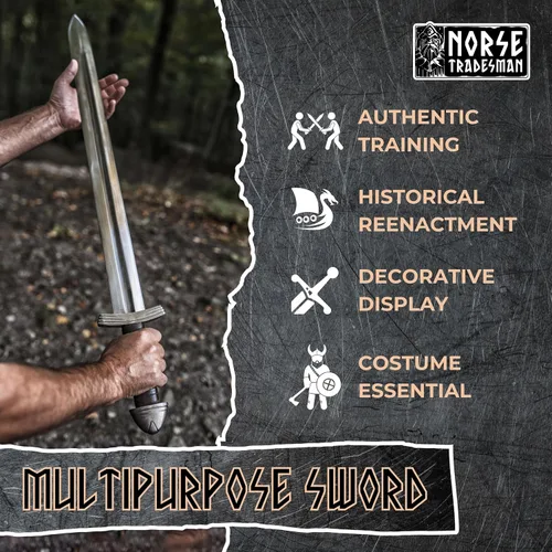 Vista 11 de Norse Tradesman Espada vikinga de acero para primavera
