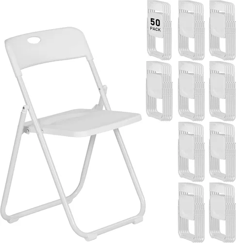 Vista 16 de Paquete de 6 sillas plegables de plástico negro, silla plegable Nuevo Negro