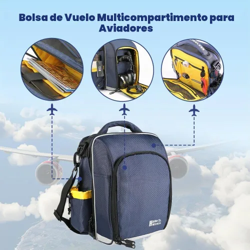 Vista 3 de Bolsa de vuelo piloto de alta calidad: se adapta a todos