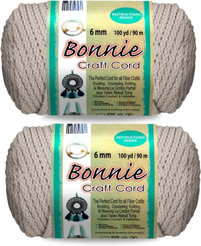 Vista 29 de Pepperell Bonnie - Cordón de macramé trenzado 6 mm x 91.4 m Almendra (Paquete de 2) Cordón de polipropileno retorcido para manualidades DIY
