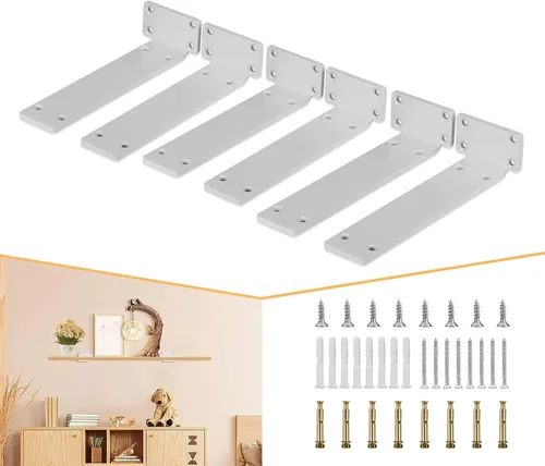 Vista 12 de CLT Soporte de Estante (Negro), 6 Pulgadas y Cuarto de Pulgada (1/5") de Grosor - Carga Máxima: 220 lb Rústico Industrial Moderno Granja Resistente