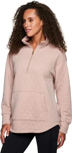 Vista 4 de RBX - Sudadera con cuello esbocado acolchada ultrasuave para mujeres activas
