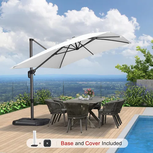 Vista 77 de PURPLE LEAF Paraguas al aire libre con base 8' x 8' protección solar verde Manzana Verde (Apple Green)