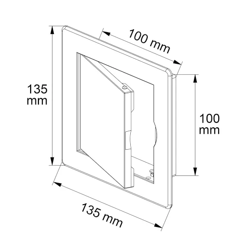 Vista 5 de Awenta Panel de acceso de 4 x 4 pulgadas para paneles de yeso/puerta de acceso de pared de plástico ABS blanco con tapa de solapa/escotilla