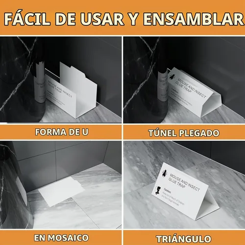 Vista 5 de Tablas de pegamento para ratones e insectos, 38 unidades, trampas adhesivas para ratones para interiores para el hogar, bandeja adhesiva