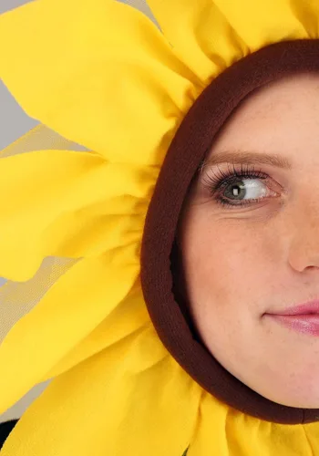 Vista 7 de Fun Costumes Accesorio para tocado de flores amarillas con capucha de girasol, Amarillo