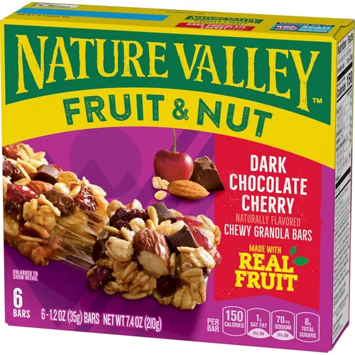 Vista 4 de Nature Valley Barras de granola de frutas y nueces, cereza de chocolate oscuro, 6 unidades, 7.4 onzas
