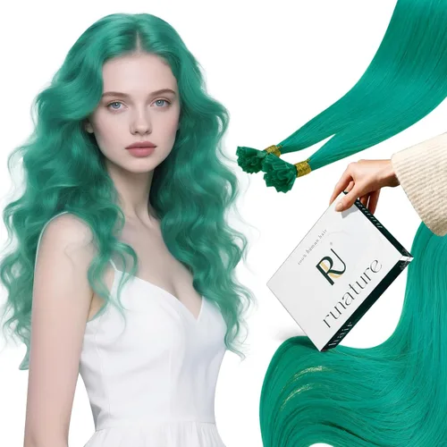Vista 130 de RUNATURE Extensiones de cabello humano con punta en U, color marrón ceniza a rubio platino