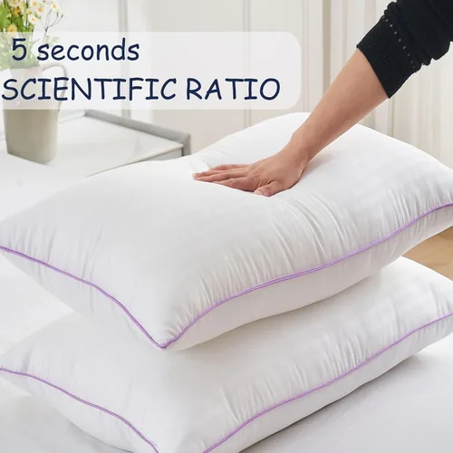 Vista 2 de Juego de 2 almohadas de cama tamaño King, almohada para dormir lateral Blanco