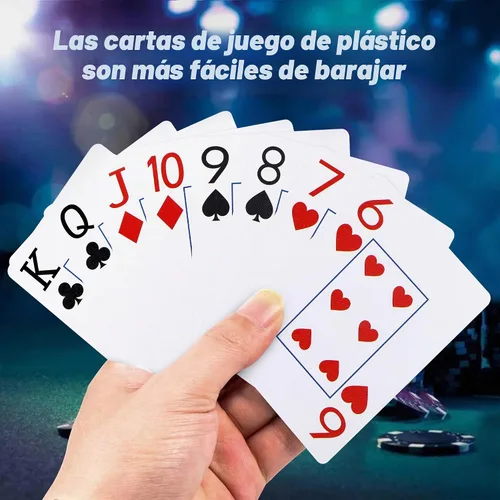 Vista 3 de Juego de cartas de plástico, paquete de 2 cartas impermeables, 2 barajas