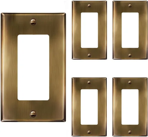 Vista 20 de ENERLITES Placa decorativa doble de metal para interruptor o receptáculo, placa de pared de acero inoxidable, resistente a la corrosión