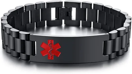 Vista 9 de Gamtic Pulsera personalizada de alerta médica personalizable, pulsera de identificación de emergencia, estilo pulsera, pulseras de alerta grabadas