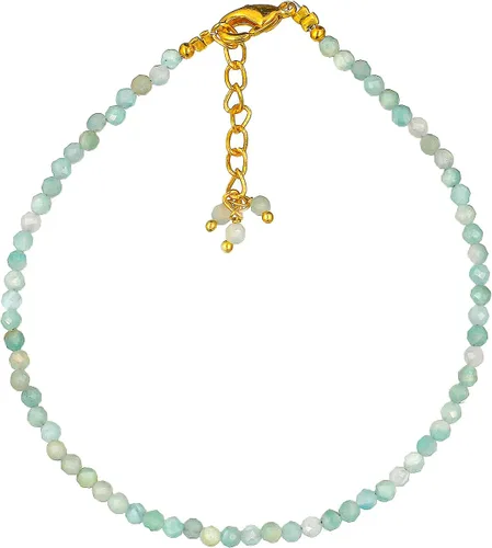 Vista 19 de TGH Pulsera de cuentas naturales con piedras preciosas microfacetadas, joyería para ella, cristales curativos energéticos de piedra natal, cadena