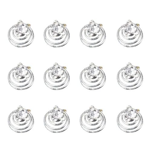 Vista 14 de Vpang 12 horquillas en espiral para el cabello, espirales, espirales, pinzas para el cabello para boda, novia, diamantes de imitación de perla, Tipo