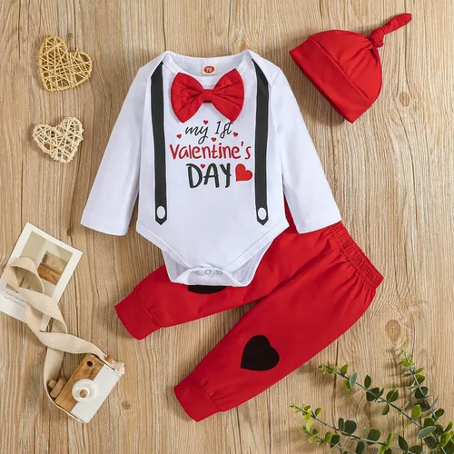 Vista 9 de ODIMAME My 1st Valentine's - Conjunto de ropa para bebé y niño, de 0 a 18 meses