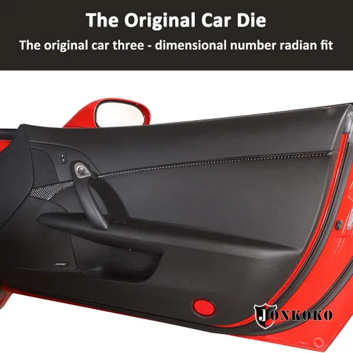 Vista 3 de Adhesivo de fibra de carbono suave ABS para panel de puerta interior de automóvil, compatible con Chevrolet Corvette C6 2005-2013 para puerta