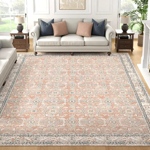 Vista 55 de jinchan Alfombra floral primaveral de 2 x 3 pies para entrada, alfombra desgastada lavable, de pelo corto, suave, pequeña, antideslizante, tapete