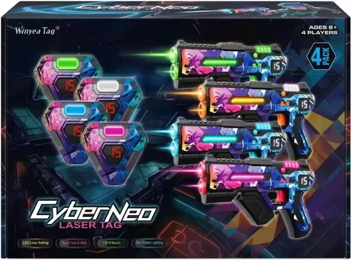Vista 8 de Juego de 2 pistolas de láser tag, juego multijugador de láser tag para niños de 8, 9, 10, 11, 12+ años, niños y niñas, juego familiar