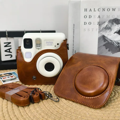 Vista 4 de Protective Case for Fujifilm Instax Mini 7+ SE Instant Camera, Premium PU Leather Mini 7 Plus 7c 7s Case Bag with Removable Adjustable Strap (Brown)