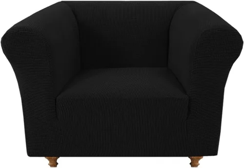 Vista 25 de Funda elástica Chesterfield para sofá, funda de tela jacquard para sofá biplaza de 2 cojines, protector de muebles antideslizante resistente a