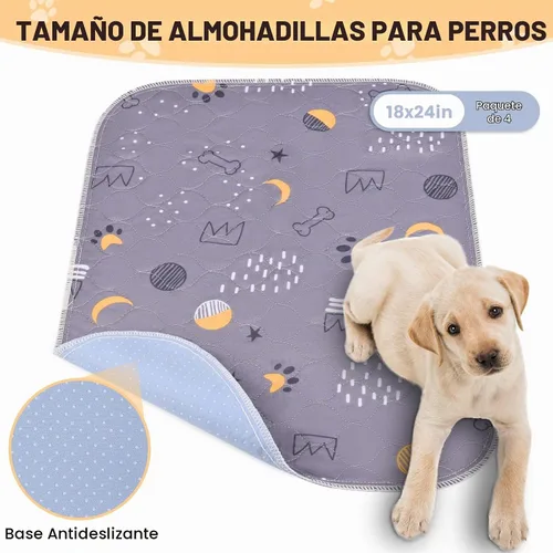 Vista 2 de UPSKY Almohadillas Lavables para Orina para Perros Paquete de 4 de 18" x 24" Almohadillas Reutilizables para Cachorros Impermeables Almohadillas