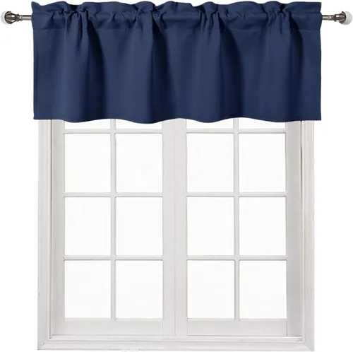 Vista 26 de DWCN Cenefa para ventana de cocina, con bolsillo para barra, para ventana, sala de estar/sótano, 36 x 16 pulgadas de largo, 1 panel, beige