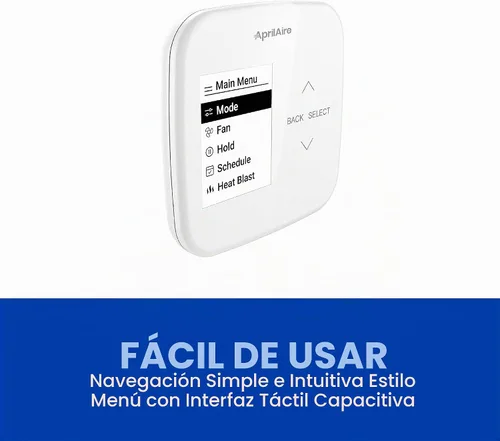 Vista 6 de AprilAire S86WMUPR Termostato programable Wi-Fi, multietapa universal con control IAQ, etapas de calor/frío 2H/2C o etapas de bomba de calor 4H/2C