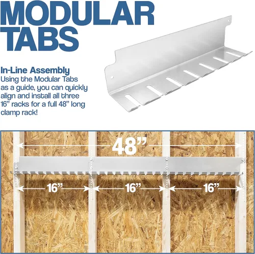 Vista 3 de Fulton Woodworking Tools Abrazadera modular con abrazadera de barra/paralela • Fácil y rápido de alinear • Pre-perforado 16 pulgadas en el centro •