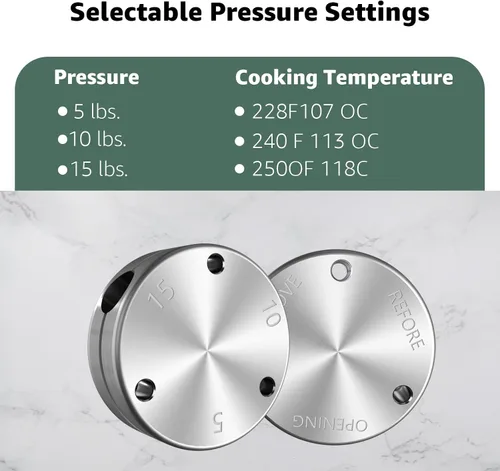 Vista 3 de Regulador de presión de reemplazo de peso para olla a presión de 1930-10.5 qt, 15.5 qt, 21.5qt, 25 qt, 30qt, 41.5qt - Se adapta a todas nuestras