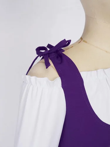 Vista 6 de Nikiikoo Vestido vintage renacentista para niños y niñas, vestido gótico medieval, vestido largo para Halloween