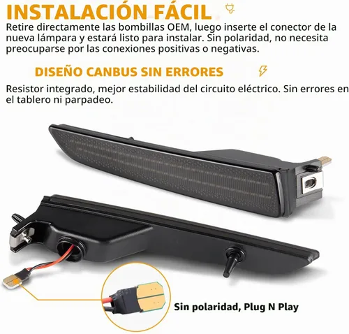 Vista 7 de Gempro - Luces LED para parachoques delantero lateral para Ford Fusion 2010-2012, lámparas de señal de estacionamiento, accesorios Ford Fusion, luz