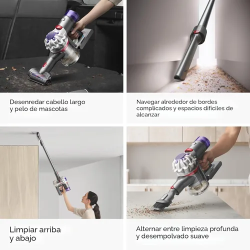 Vista 6 de Dyson Aspiradora inalámbrica V8, limpia suelos duros y alfombras, desenreda, se convierte en portátil, 115AW, 2 modos de potencia, hasta 40 minutos¹