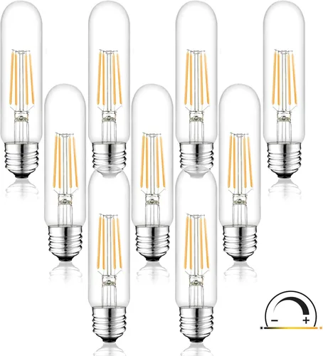 Vista 13 de Bombilla LED E26 de 3.2 pulgadas, 2200K blanco ámbar, equivalente a 60 vatios, CA 120V 600LM, bombillas Edison regulables, bombillas de luz