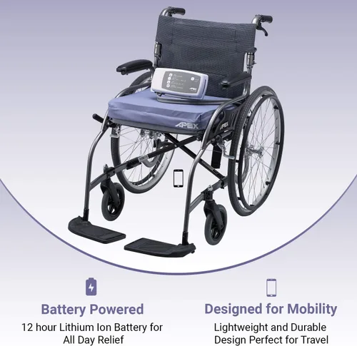 Vista 5 de Cojín neumático ajustable PMT MobiCushion para silla de ruedas, scooter para movilidad, auto y sillas de oficina