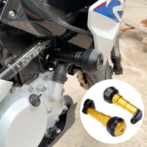 Vista 12 de Marco de protección contra caídas para motocicleta, protector de carenado, protector de almohadilla antichoque compatible con BMW G310R, G310GS Negro