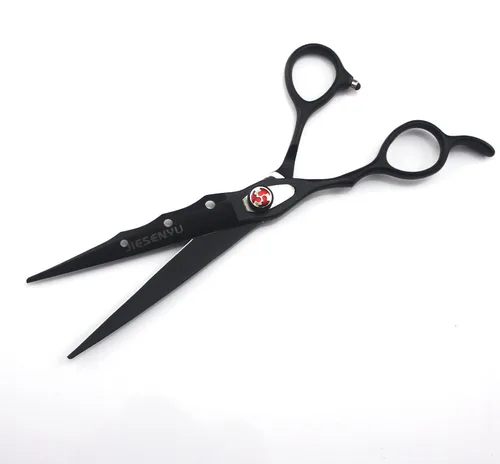 Vista 2 de JIESENYU Juego de tijeras profesionales para zurdos de 7.0 pulgadas, rectas y adelgazantes, tijeras de barbero, JP440C, 62HRC (tijeras de corte)
