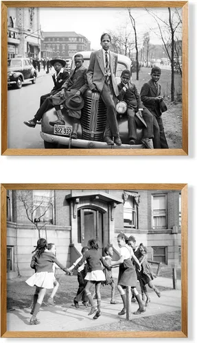 Vista 6 de Arte de pared con fotos afroamericanas vintage - Regalos para el Mes de la Historia Negra, Día de MLK - Impresiones de imágenes retro para maestros