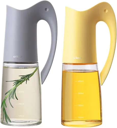 Vista 11 de Dispensador de aceite de vidrio y rociador de aceite para cocina de cocina, juego de rociador dispensador de aceite de oliva, botella de spray