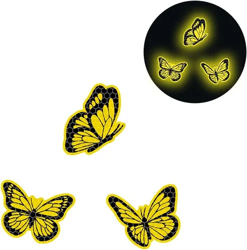 Vista 18 de Juego de 3 calcomanías reflectantes de alta intensidad para automóvil, diseño de mariposa, decoración de coche, impermeable, parachoques de coche