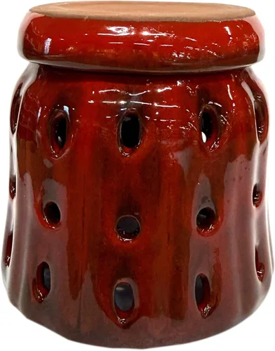 Vista 9 de Juego de 2 macetas de orquídea de cerámica de 4.9 pulgadas con Rojo
