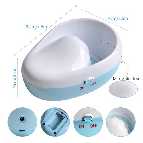 Vista 5 de Cuenco eléctrico de remojo de uñas de burbujas, cuenco de mano de manicura, masaje de spa de chorro de agua, máquina de manicura relajante