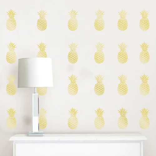 Vista 2 de WallPops WPK2488 Maui Gold Pineapple - Kit de arte para pared, metálico
